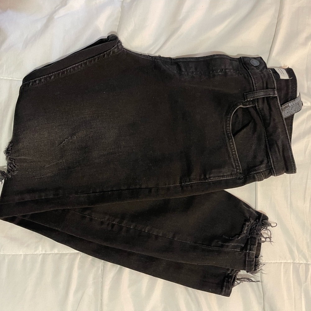 ZARA MAN DENIM black ripped skinny jeans size 36 1% elastane